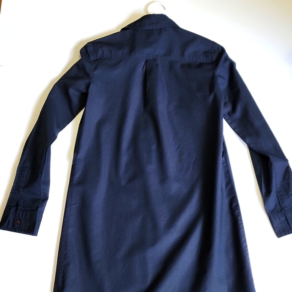 Tommy Hilfiger Navy Blue Button Up Long Sleeve Shirt Dress - Picture 10 of 12